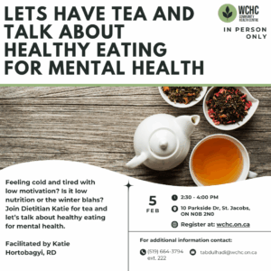 Let’s have Tea and Talk about Healthy Eating for Mental Health (In person only)